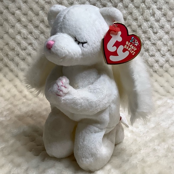 Vintage Ty Beanie Babies Plush Blessed Angel Bear Stuffed Animal Toy with Tags - Picture 7 of 16